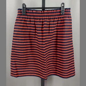 NEW J Crew Skirt Womens 2 blue orange linen a line preppy casual colorful